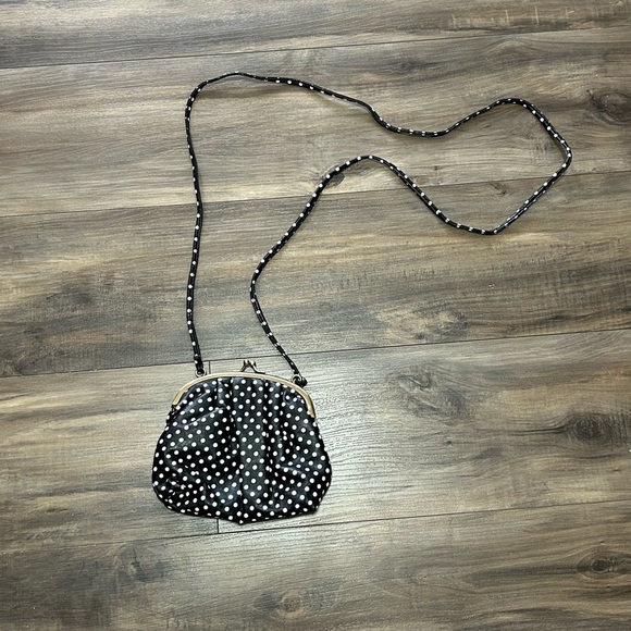 Mini Black and White Polka Dot Clutch/ Crossbody Bag - Picture 2 of 6